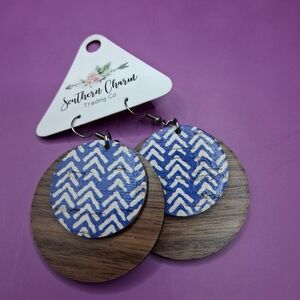 Southern Charm Blue and Brown Earrings